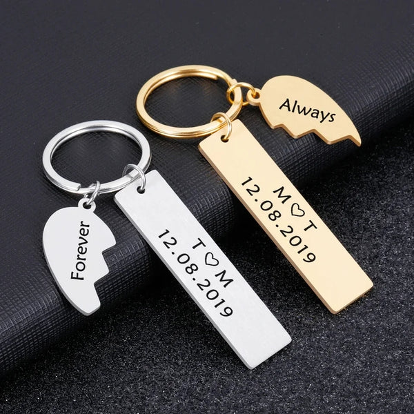 Personalized Couple Keychain 2pcs HNS Studio Canada