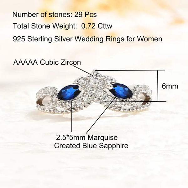 Blue Sapphire Eternity Band For Women HNS Studio Canada