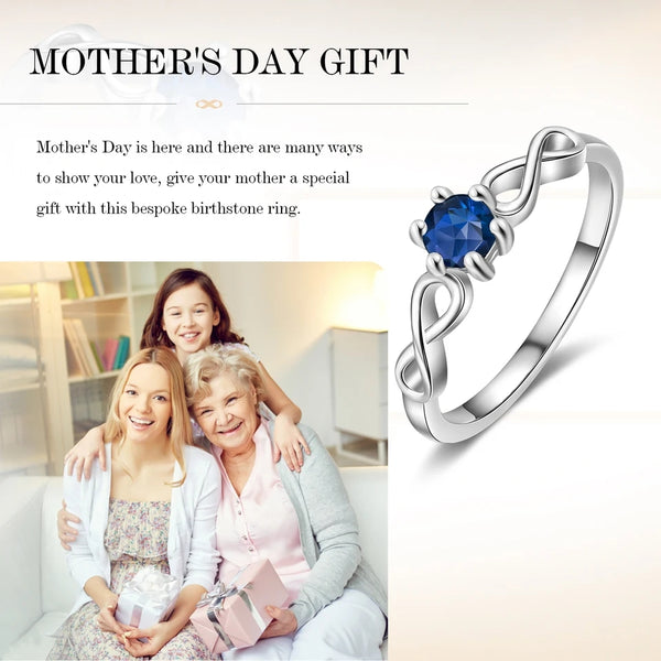 Infinity ring with Birthstone HNS Studio Canada