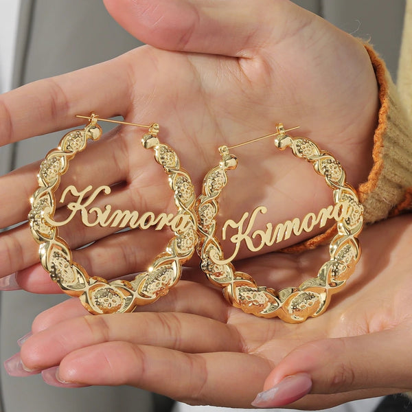 Name XO Hoop Earrings HNS Studio Canada