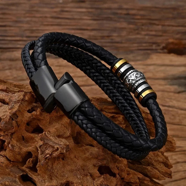 To My Son Never Forget How Much I Love You Braided Leather Bracelet HNS Studio Canada