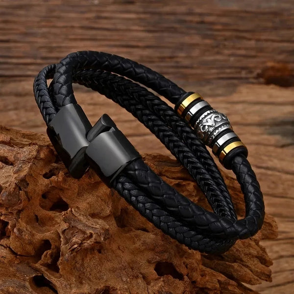 To My Son Never Forget How Much I Love You Braided Leather Bracelet HNS Studio Canada