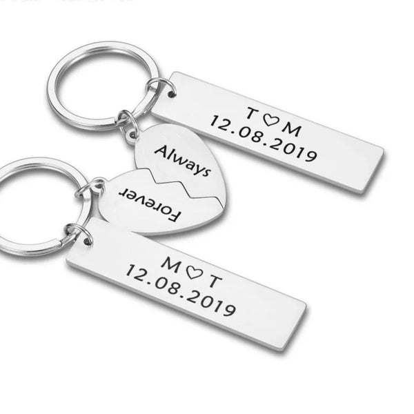 Personalized Couple Keychain 2pcs HNS Studio Canada