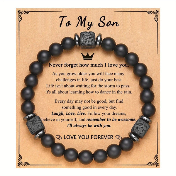 Lava Stone Bracelet,8mm Beads For My Son HNS Studio Canada