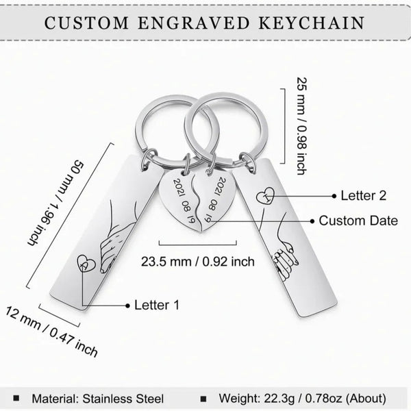 Custom Couple Keychain Set HNS Studio Canada
