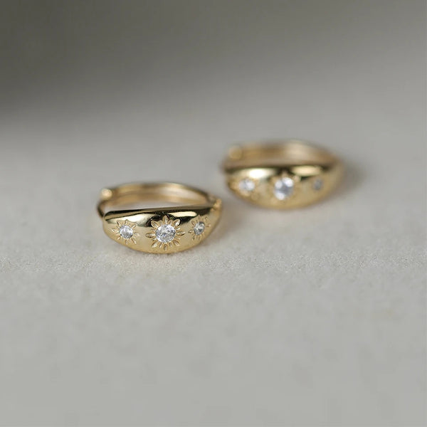 Celestial Hoops Earrings Sterling Silver