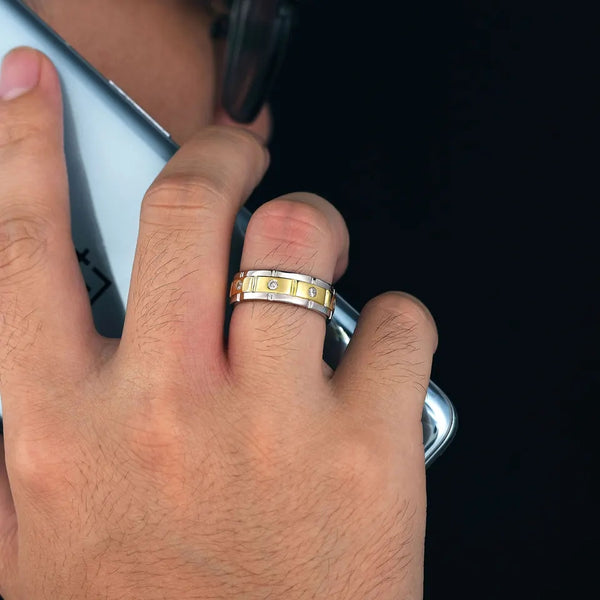 Men's Gold and Silver Promise Ring