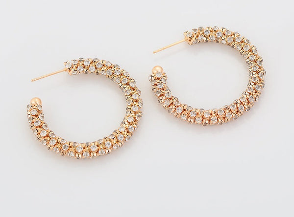 Round Brilliant Cut Diamond CZ Hoop Earrings HNS Studio Canada