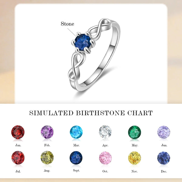 Infinity ring with Birthstone HNS Studio Canada