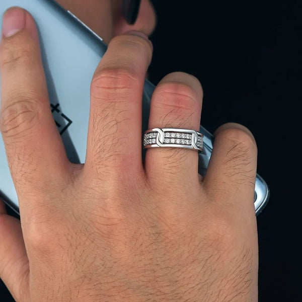 Sterling Silver Promise Ring for Men.