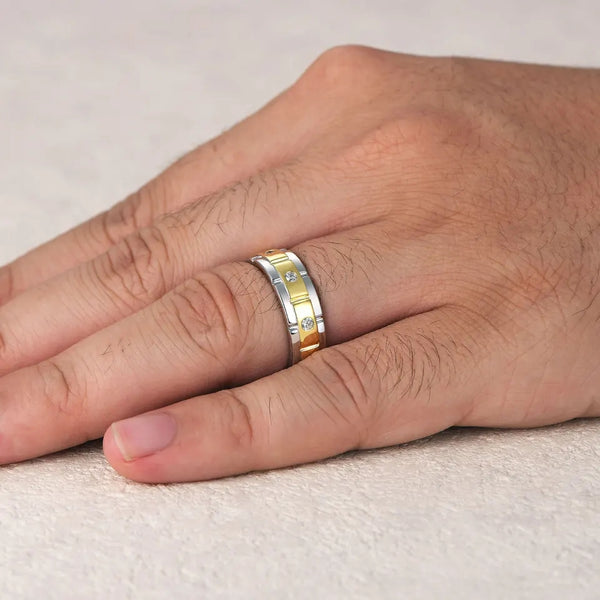 Men's Gold and Silver Promise Ring