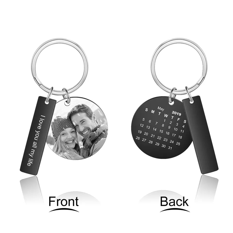 Custom Photo Calendar Keychain with Engraving1