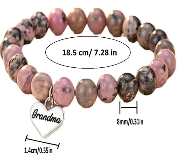 Pink Beads Bracelet For Sister, Mom , Nana and More HNS Studio Canada