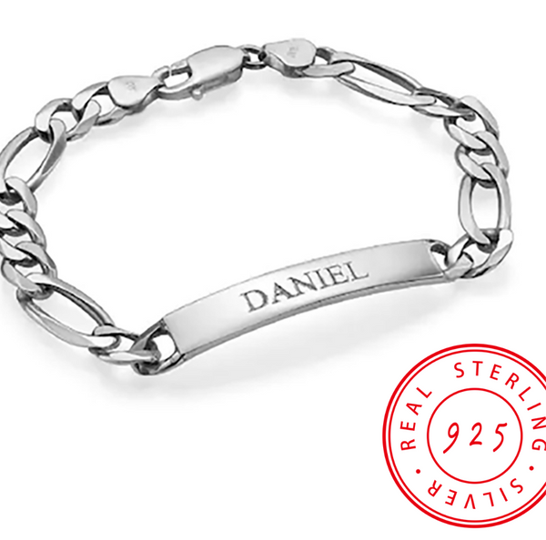 Personalized Sterling Silver Bracelet for Men HNS Studio Canada