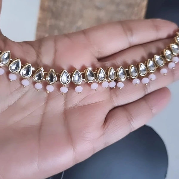 Ethnnic Choker With Champagne and Pink stones HNS Studio Canada