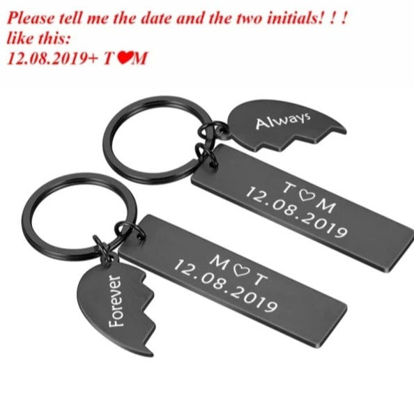 Personalized Couple Keychain 2pcs HNS Studio Canada