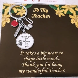 Thank you for Helping Me Grow Teacher's Keyring HNS Studio Canada 