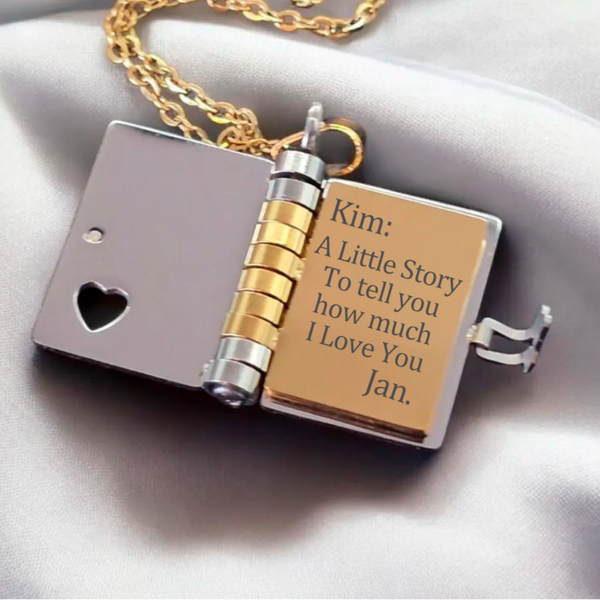 Custom Book Necklace – Personalized Mini Book Pendant
