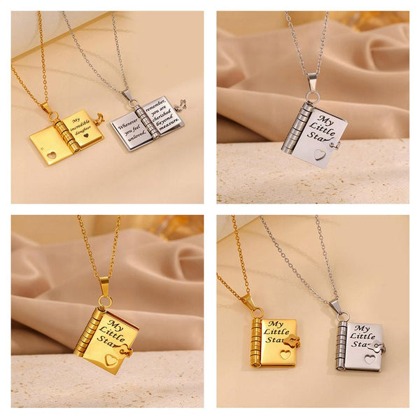 Custom Book Necklace – Personalized Mini Book Pendant