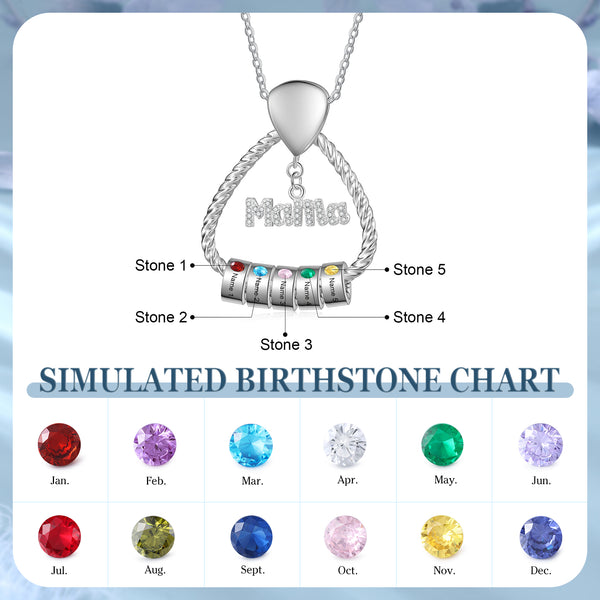 Personalized Mama Necklaces with Names & Birthstones