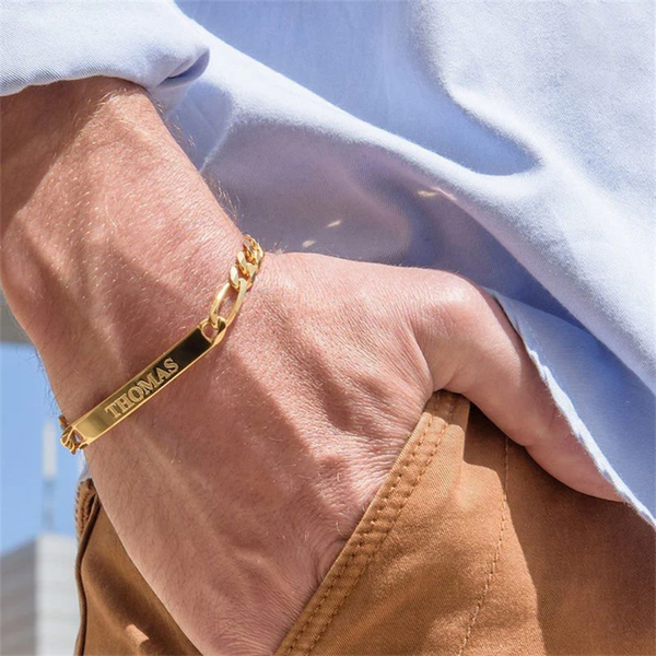 Personalized Sterling Silver Bracelet for Men HNS Studio Canada