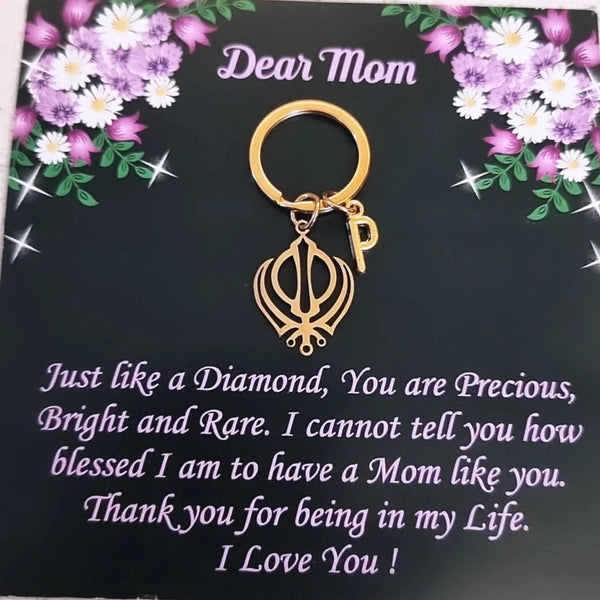 Personalize Khanda Charm Keychain HNS Studio Card