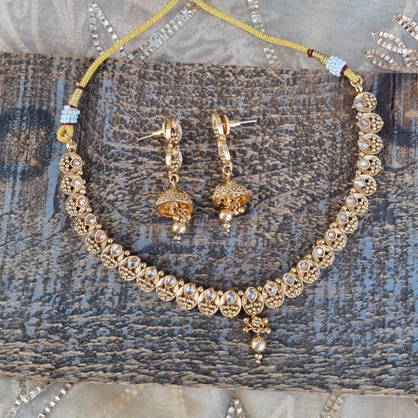 Gold plated Choker Necklace and Earrings set HNS Studio Canada