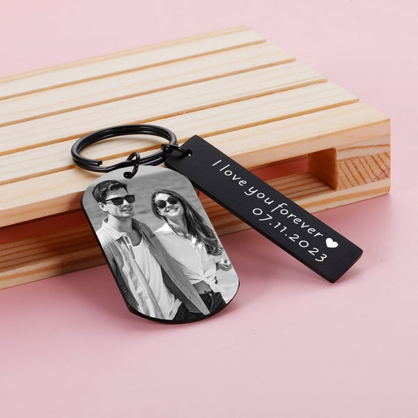 Personalized Photo Keychain with Date and Message