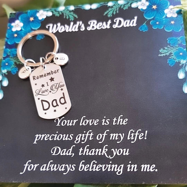 Remember I Love You Dad Keychain- Personalized HNS Studio
