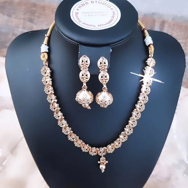 Gold plated Choker Necklace and Earrings set HNS Studio Canada