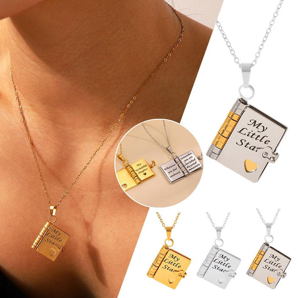 Custom Book Necklace – Personalized Mini Book Pendant