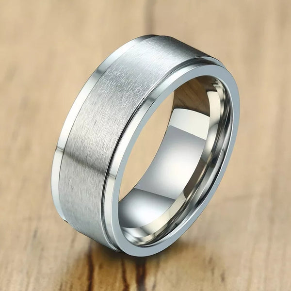8mm Personalized Engraved Spinner Ring for Men HNS Studio Canada