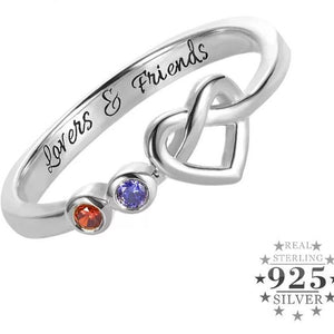 Knotted Heart Birthstone ring