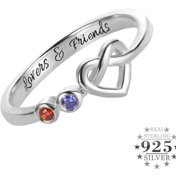 Knotted Heart Birthstone ring
