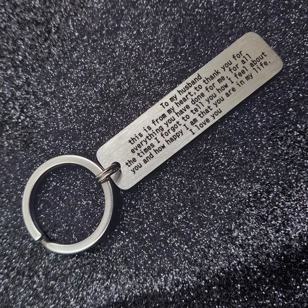 Personalized Husband Keychain HNS Studio Canada