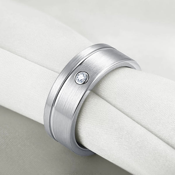 Men's Tungsten Wedding Band-HNS Studio