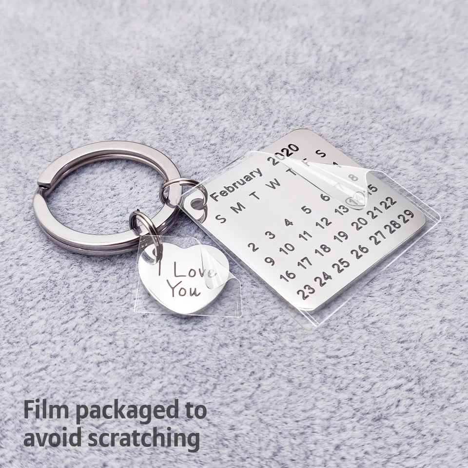 Personalized calendar clearance keychain