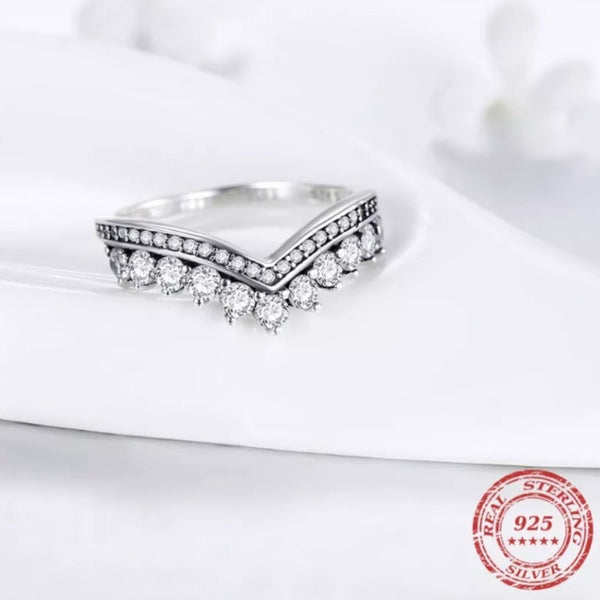 Princess Wishbone Ring 925 Sterling Silver HNS Studio Canada