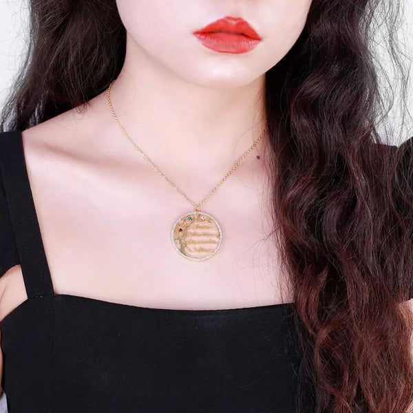 Family Tree Birthstones and Names Necklace