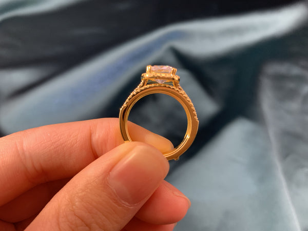 1.8 Carats Gold on Sterling Silver Women's Wedding Ring Set HNS Studio Canada