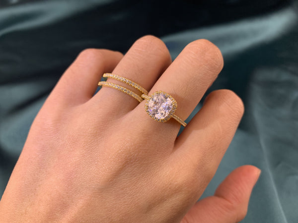 1.8 Carats Gold on Sterling Silver Women's Wedding Ring Set HNS Studio Canada