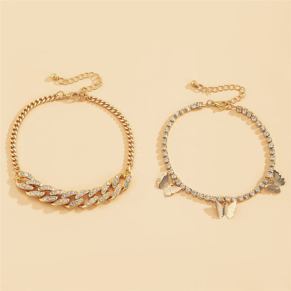 Rhinestone Butterfly Anklet HNS Studio Canada