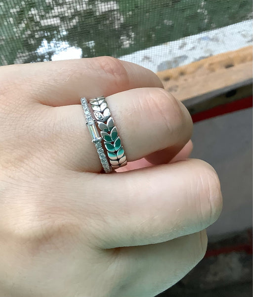 Sterling Silver Stackable Ring Wheat Shape HNS Studio Canada