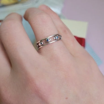 Hamsa Hand and Evil Eye Sterling Silver Ring HNS Studio Canada