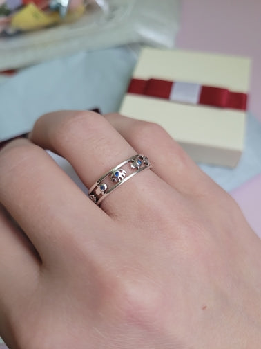 Hamsa Hand and Evil Eye Sterling Silver Ring HNS Studio Canada