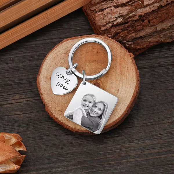 Custom Photo Calendar Keychain with Love you Charm HNS Studio Canada