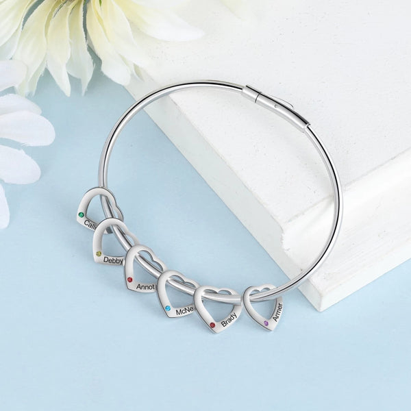 Mom Bracelet with kids Names and Birthstones