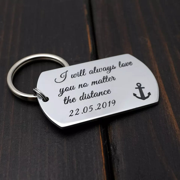 Custom Photo Keychain with Message HNS Studio Canada