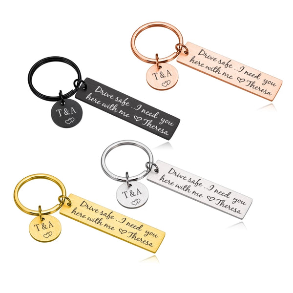 Personalized Drive Safe I Need You Here With Me Keychain HNS Studio Canada