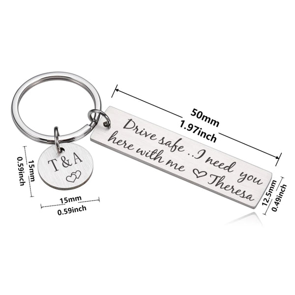 Personalized Drive Safe I Need You Here With Me Keychain HNS Studio Canada